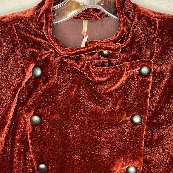 NWT Free People Velvet Military Jacket Blazer New - Picture 2 of 9